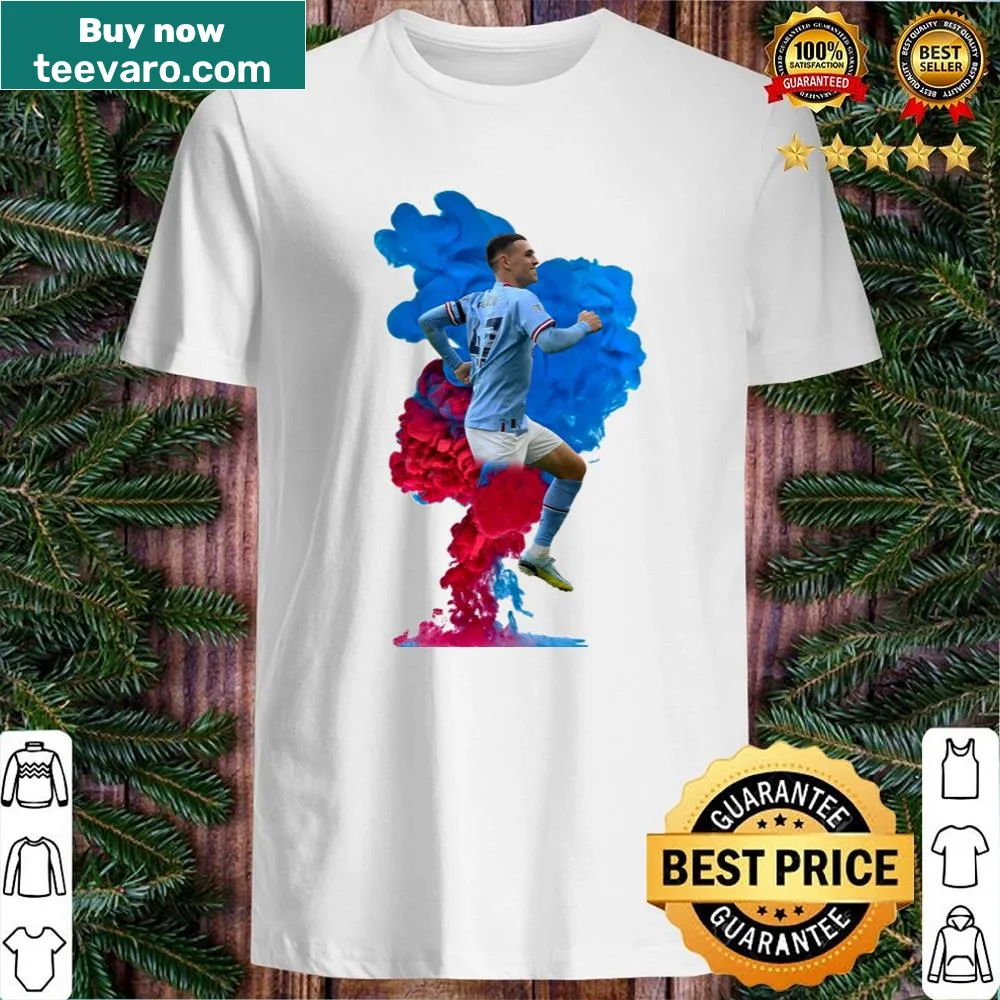 Illustrated Phil Foden goal celebration T-shirt for football fans