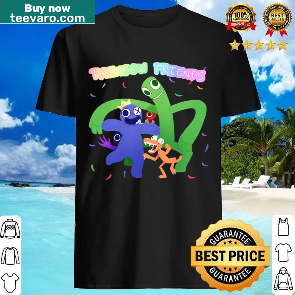 Graphic T-shirt featuring Roblox Rainbow Friends characters