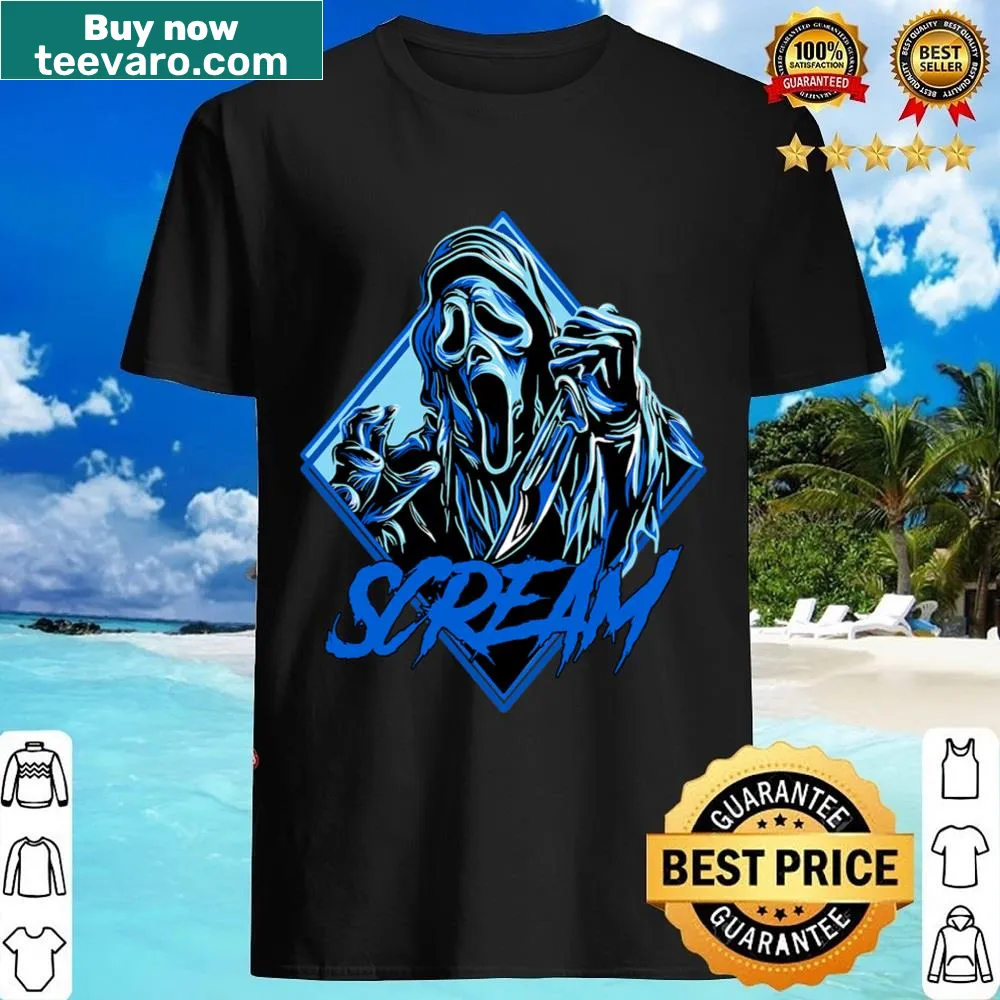 Horror-themed shirt inspired by the Scream franchise