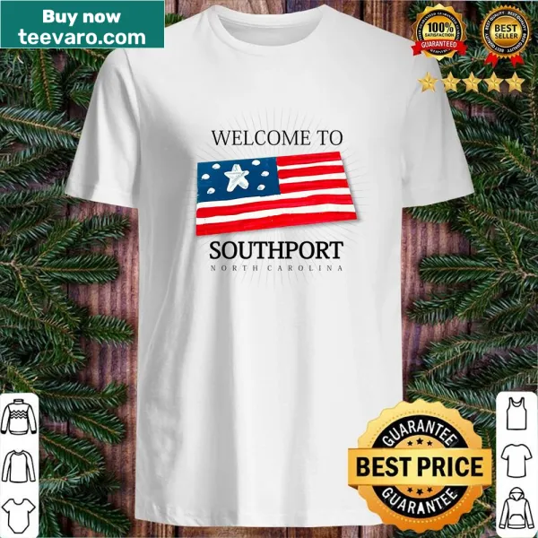 Shirt featuring bold typography of 'Southport North Carolina'