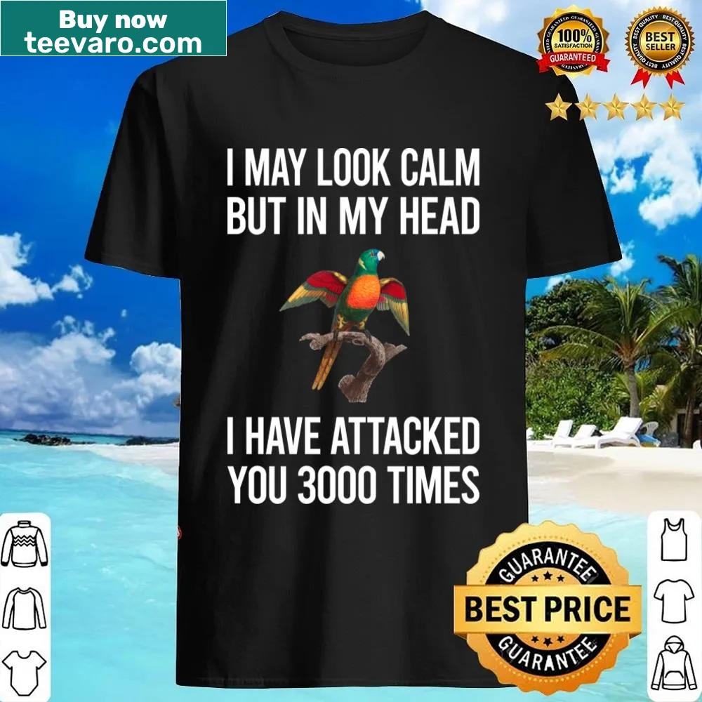 Illustration of a calm Pionus parrot on t-shirt