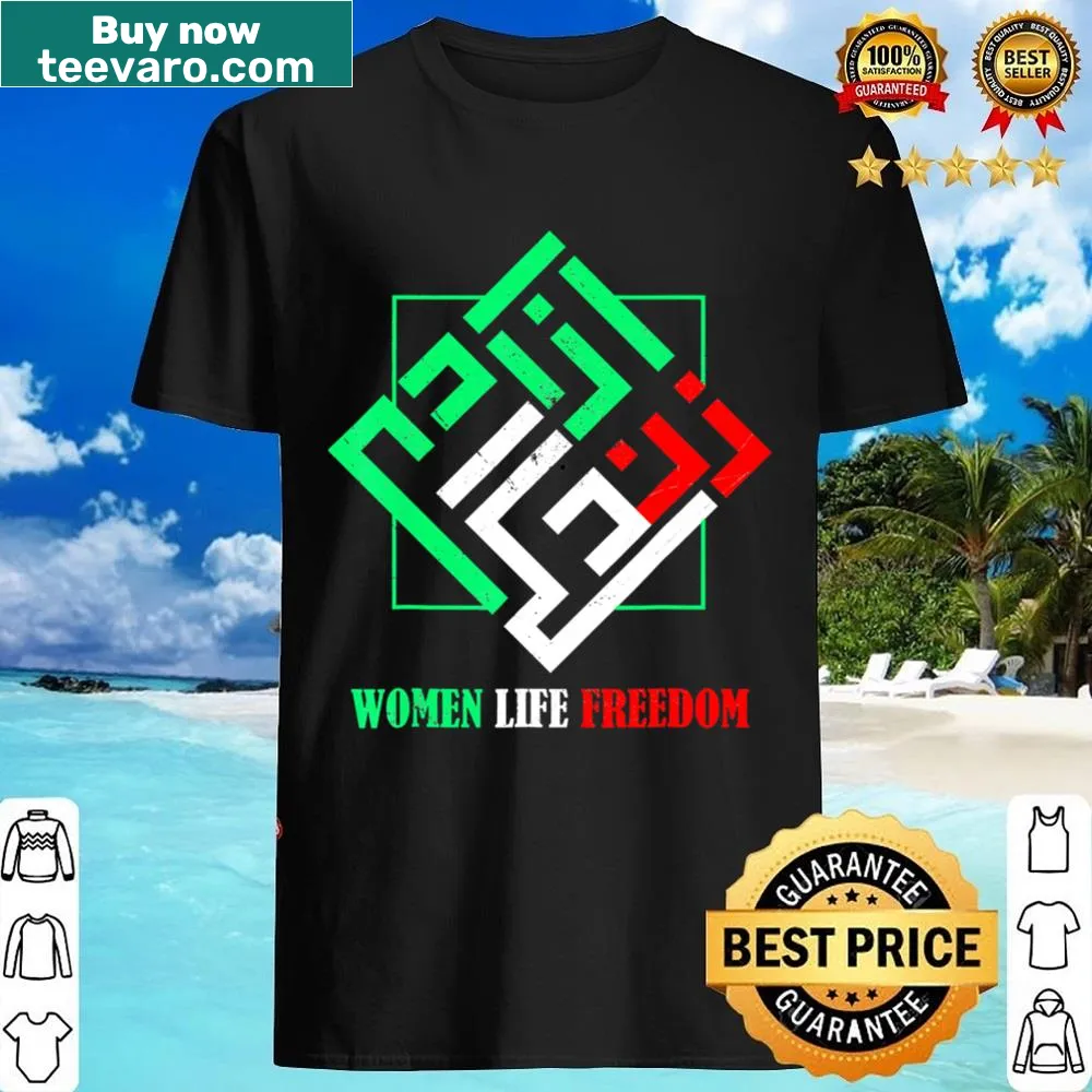 Text 'Zan Zendegi Azadi' supporting women's rights on T-shirt