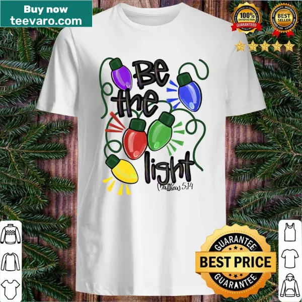 Inspirational Christmas shirt with typography about being a light.