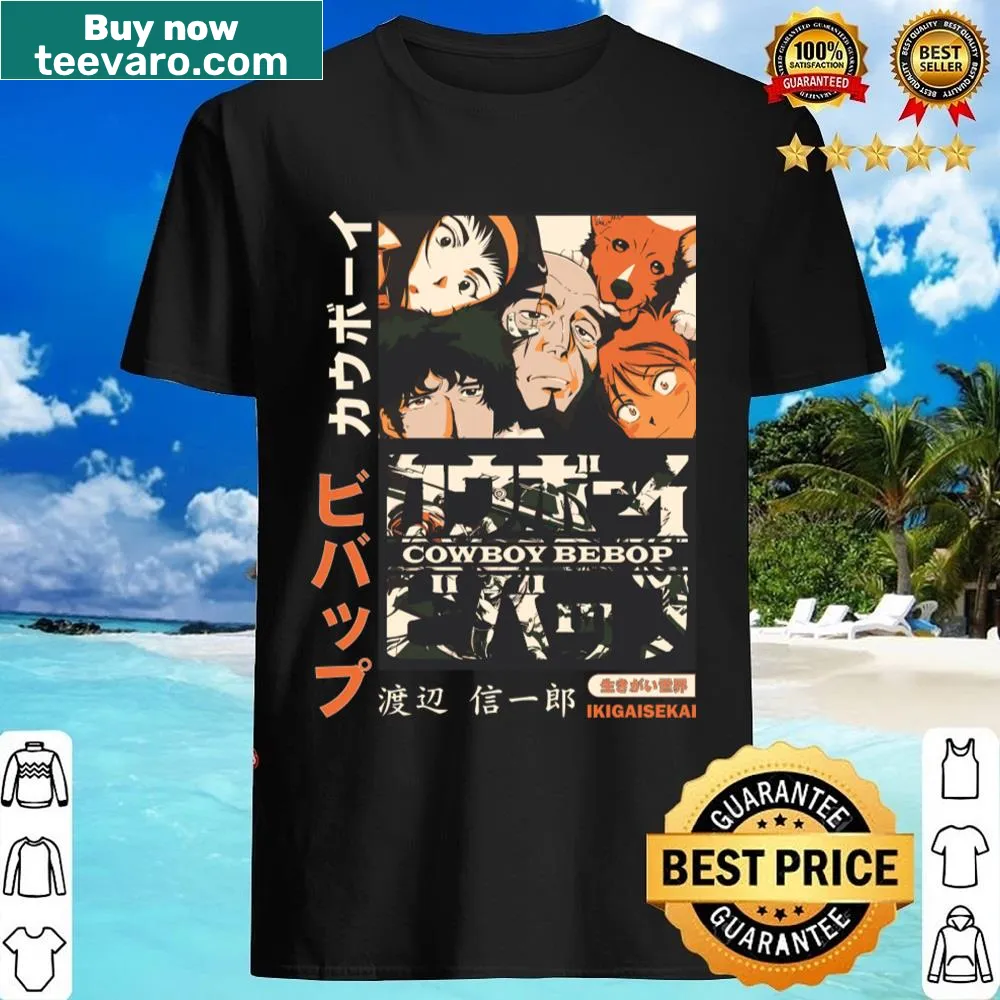 Vintage-inspired Cowboy Bebop shirt with a bounty hunter theme
