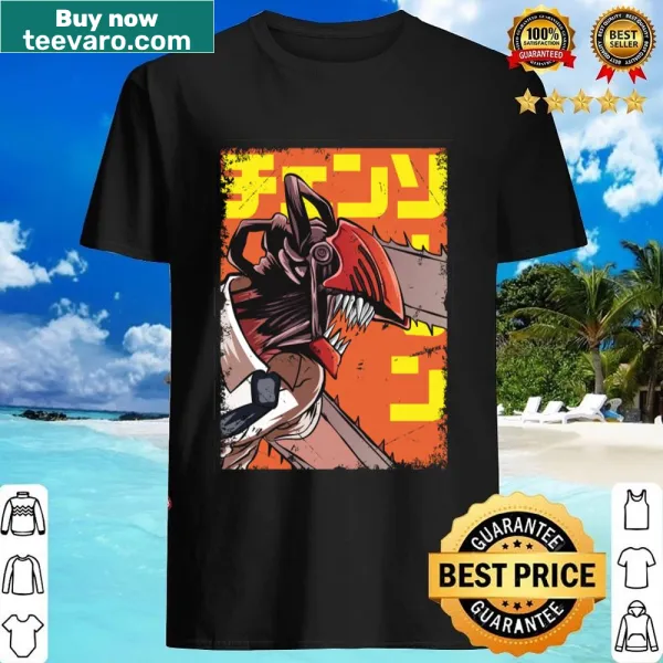 Vintage-style Chainsaw Man shirt with bold graphic design