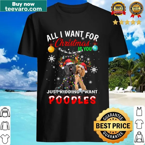 Christmas shirt featuring a cute poodle illustration