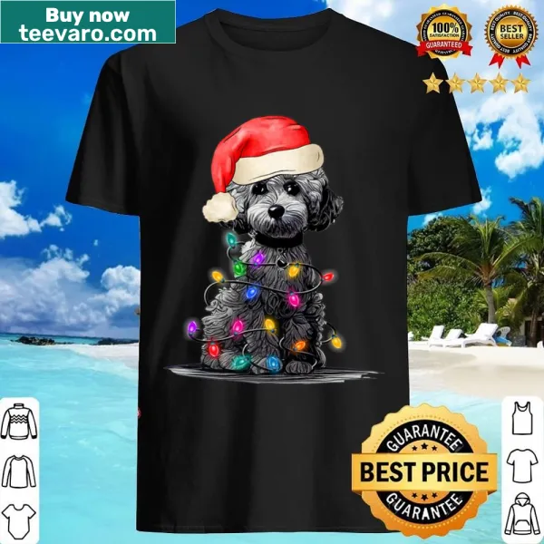 Cute Christmas poodle dog shirt with festive decorations