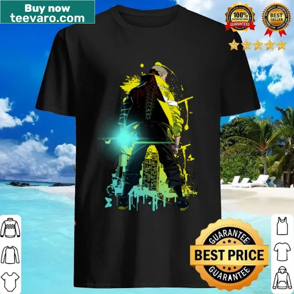 Anime-themed shirt featuring Edgerunners design.