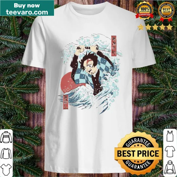 Demons Slayer Ukiyo E shirt with traditional Japanese art style
