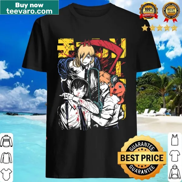 Denji Power Pochita Aki shirt with striking character artwork