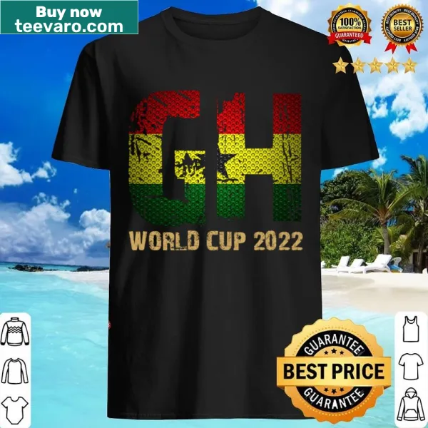 Ghana World Cup 2022 Shirt with stylized country and football graphic