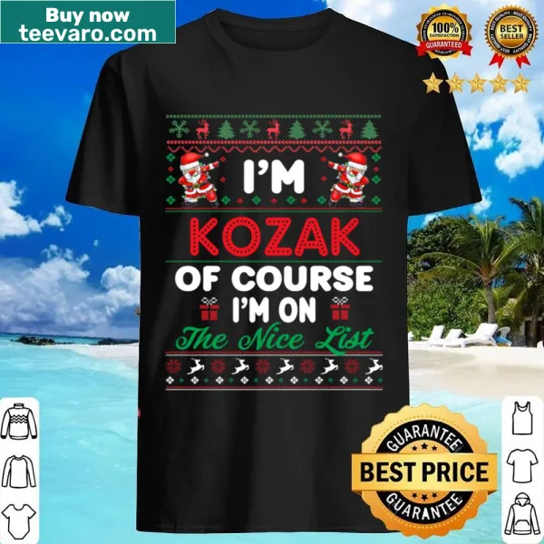 Funny holiday shirt stating being on the nice list