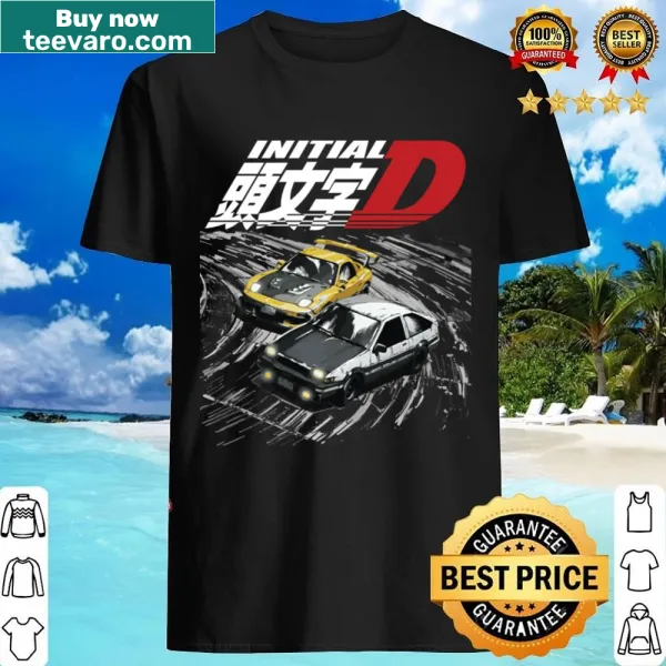 Shirt depicting AE86 and FD drifting illustration
