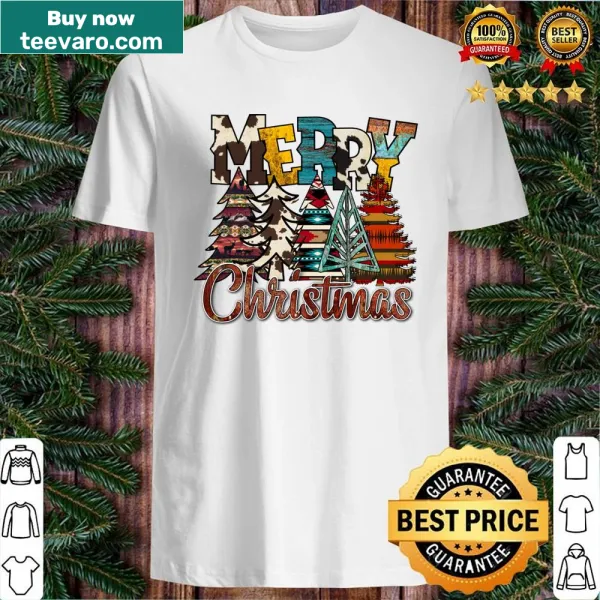 Western-style Christmas t-shirt with festive graphics