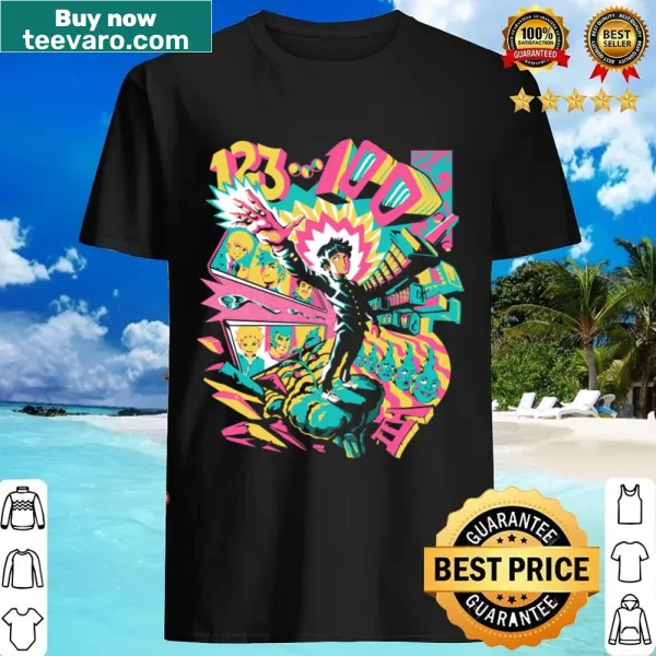 Psychedelic design with bold typography on a shirt.