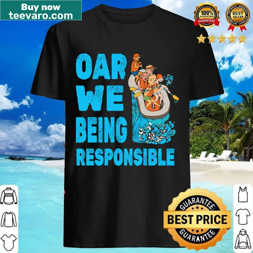 Illustration of a raft on turbulent water on a casual t-shirt