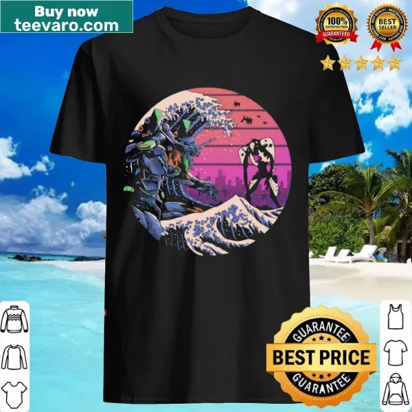 Retro wave graphic design on a stylish shirt