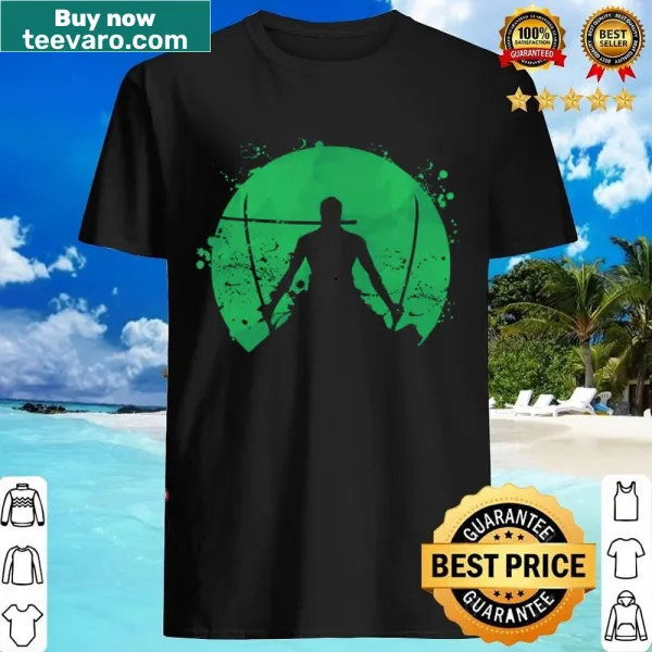 Anime-inspired Roronoa Zoro shirt featuring playful graphic