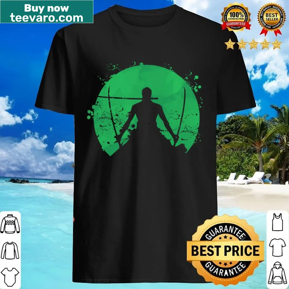 Anime-inspired Roronoa Zoro shirt featuring playful graphic
