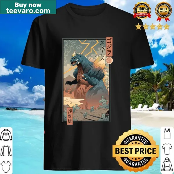 Space Kaiju design t-shirt in Ukiyoe style.