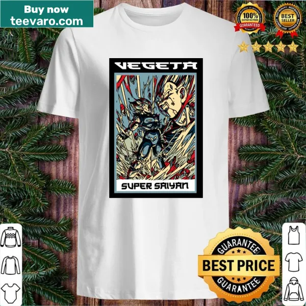 Shirt featuring a dynamic graphic of Vegeta from Dragon Ball