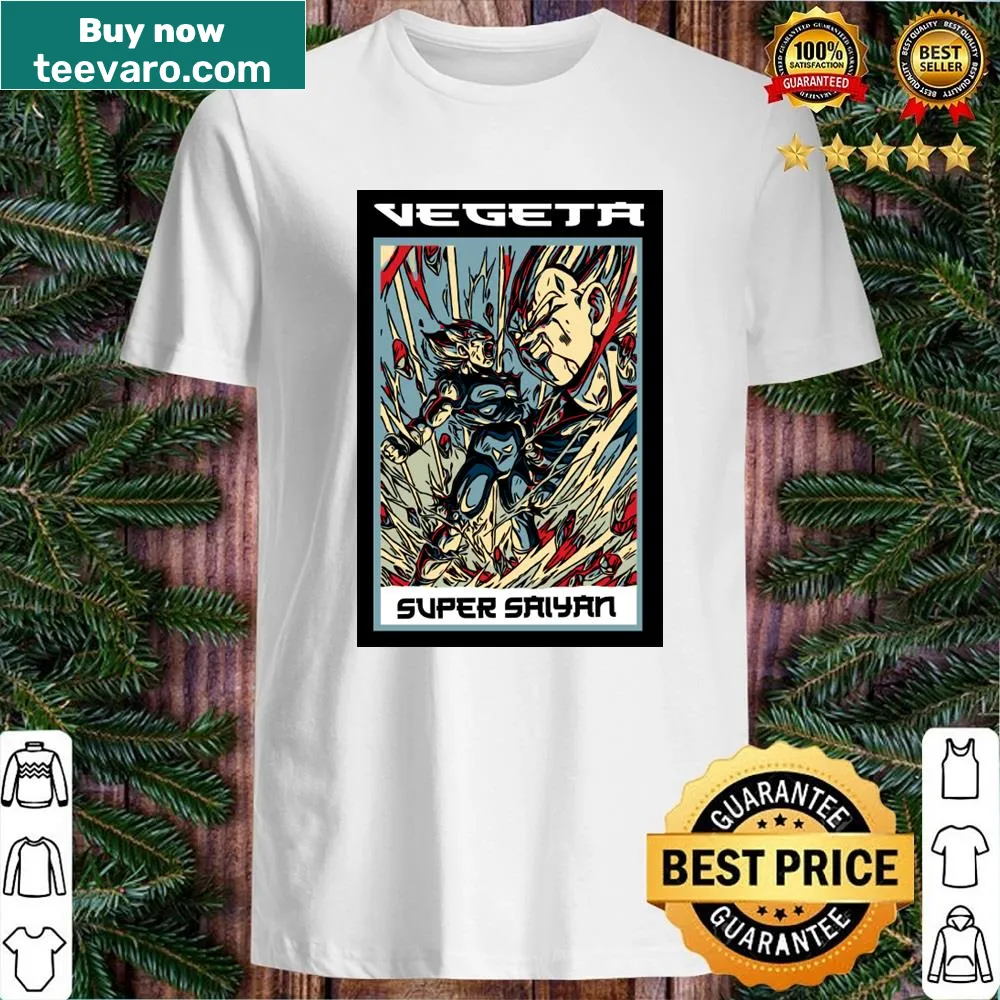 Shirt featuring a dynamic graphic of Vegeta from Dragon Ball