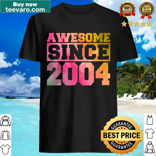 Typography shirt saying 'Awesome Since 2004'