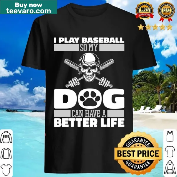 Illustrated dog baseball player shirt perfect for dog lovers