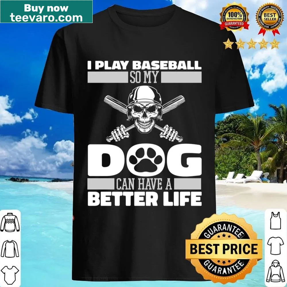 Illustrated dog baseball player shirt perfect for dog lovers