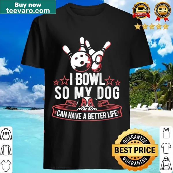 Bowler dog shirt with cute illustration for bowling enthusiasts