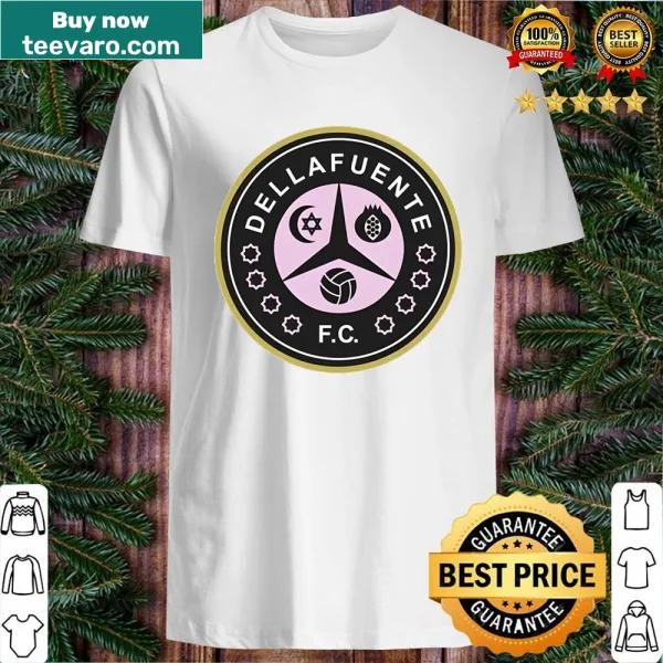 Bold graphics of Dellafuente FC on a sporty shirt