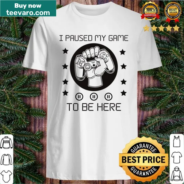 Funny gamer shirt with text about pausing to be thankful