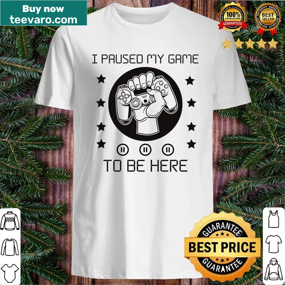 Funny gamer shirt with text about pausing to be thankful