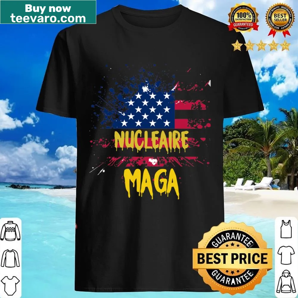 Patriotic shirt with USA flag and nuclear graphic