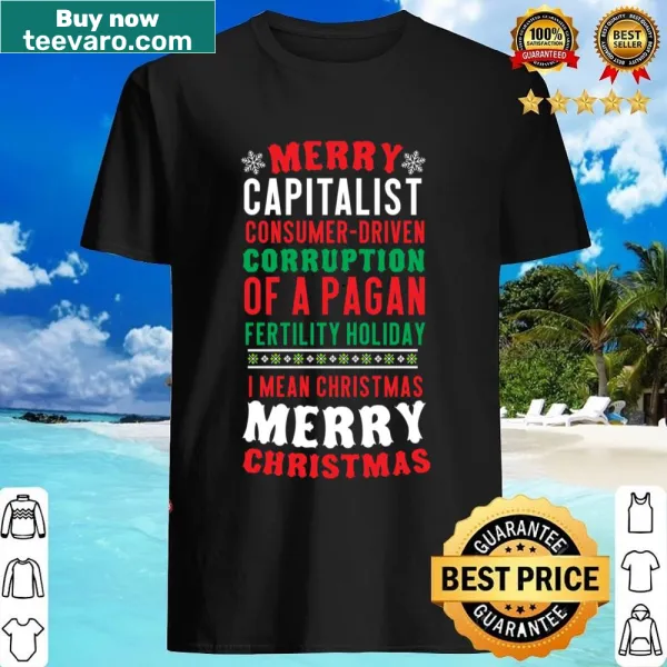Provocative shirt commenting on Christmas traditions