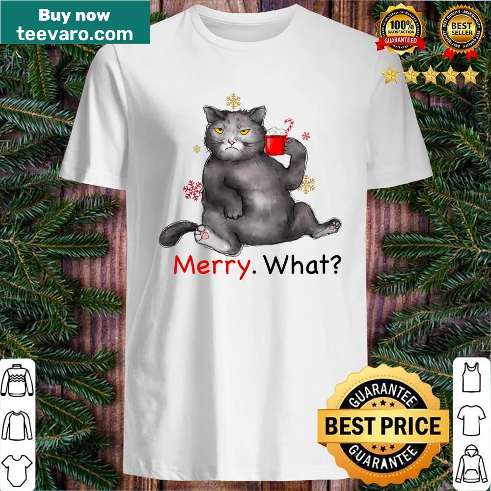 Funny Christmas cat shirt with playful holiday design