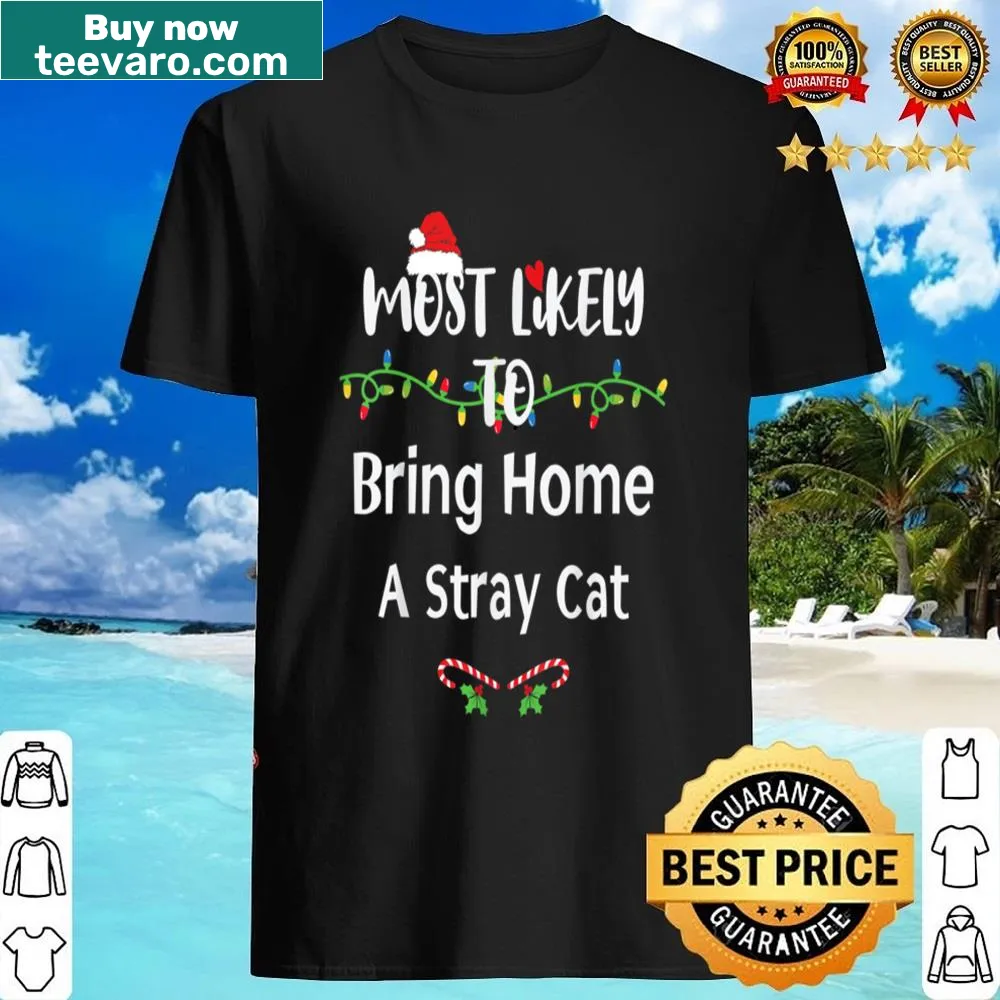 Funny holiday shirt with cat-themed text and Christmas lights
