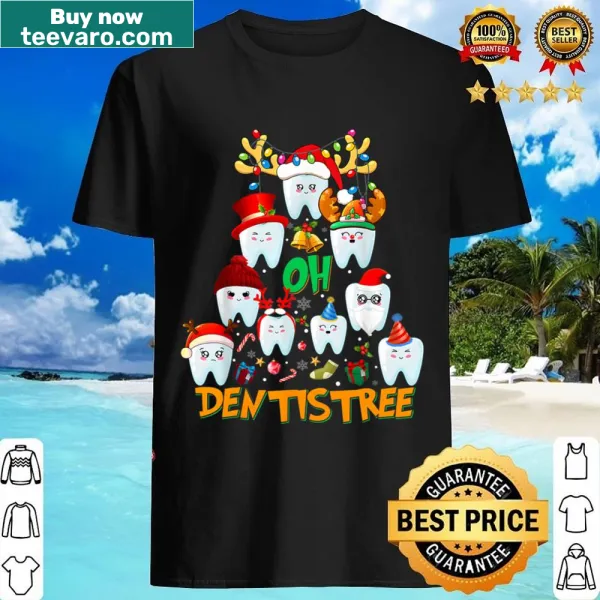 Funny Christmas shirt with dentist-themed design.