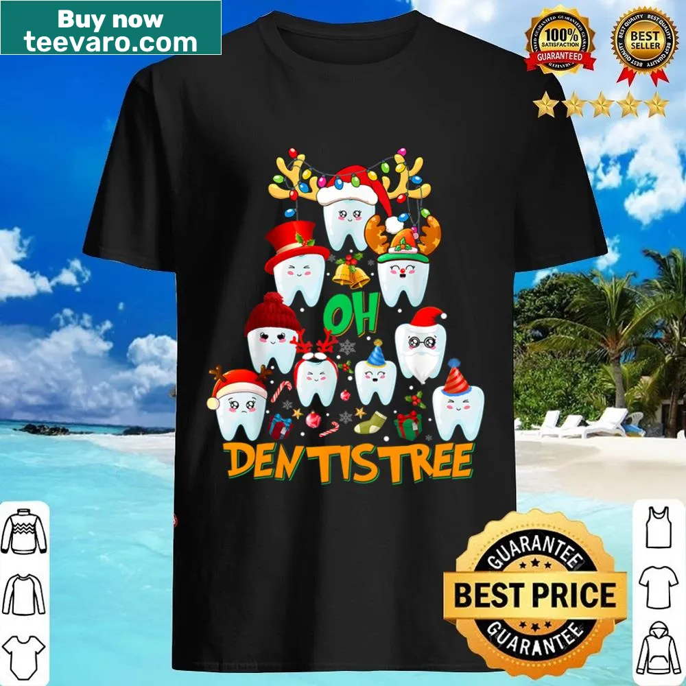 Funny Christmas shirt with dentist-themed design.