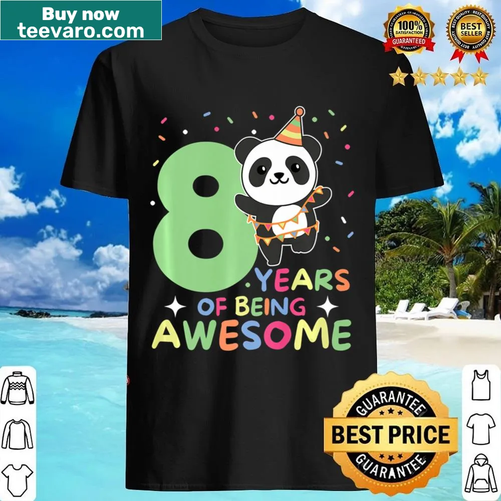 Adorable panda design for an 8th birthday