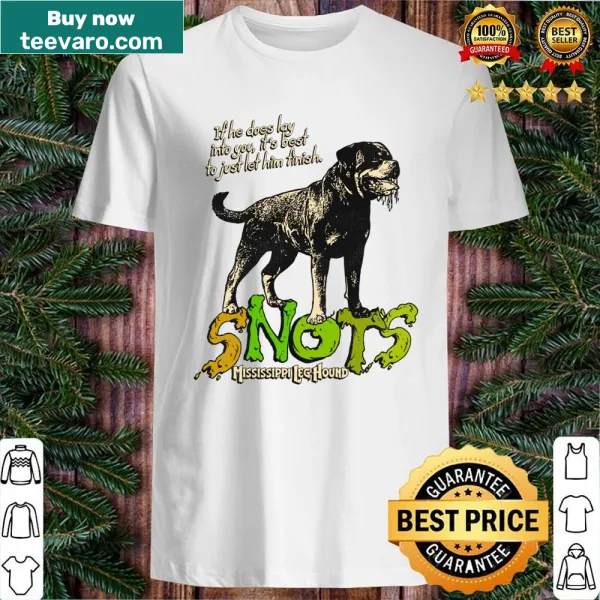 Illustration of Snots the hound in a Christmas vacation setting