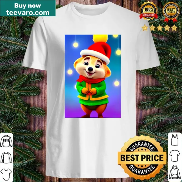 Festive quokka illustration on a cute holiday shirt