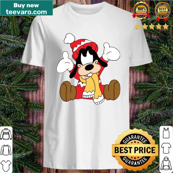 Baby Christmas shirt featuring a playful Goofy illustration