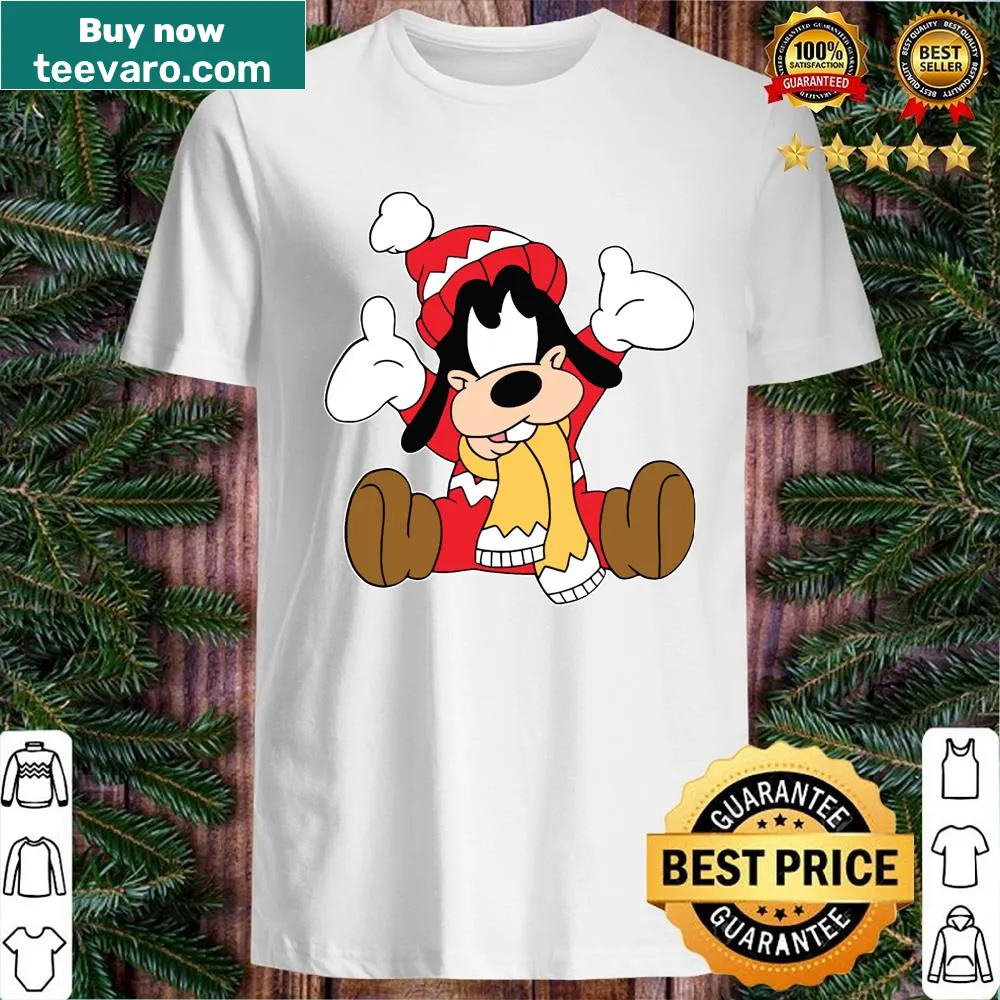 Baby Christmas shirt featuring a playful Goofy illustration