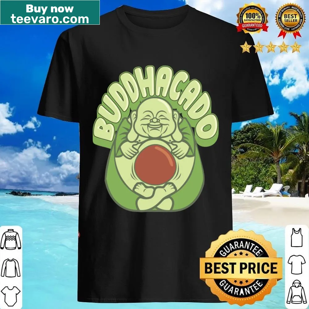 Spiritual shirt featuring an avocado and Buddha illustration