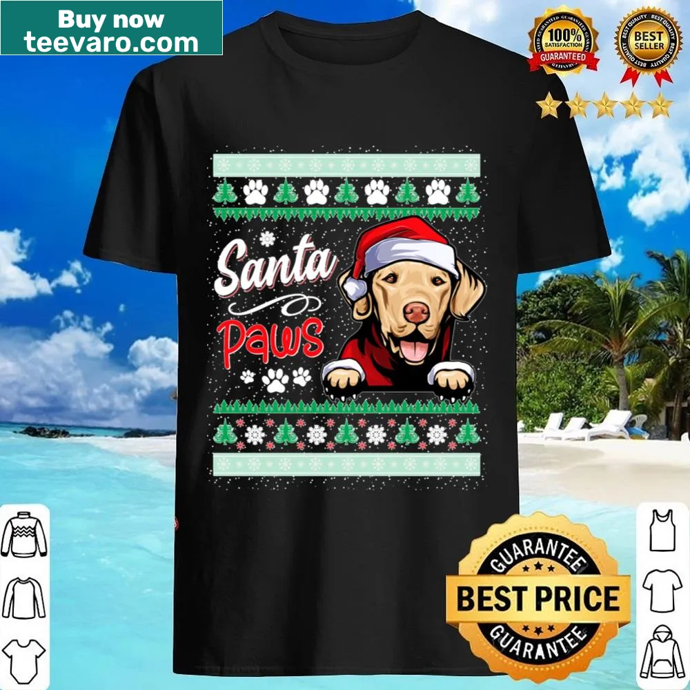 Holiday-themed shirt celebrating dogs with fun typography.