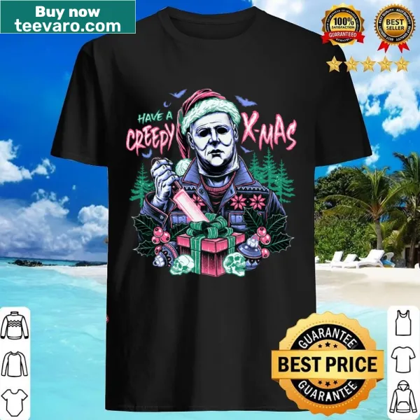 Edgy holiday shirt with a creepy Christmas design.