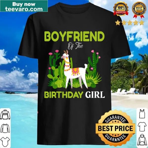 Llama shirt for birthday girl's boyfriend featuring playful llamas