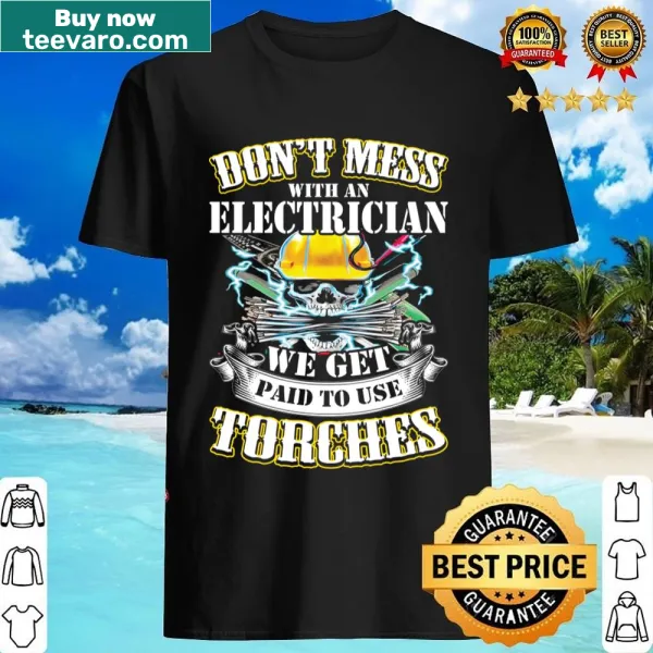 Bold shirt with electrician-themed phrase