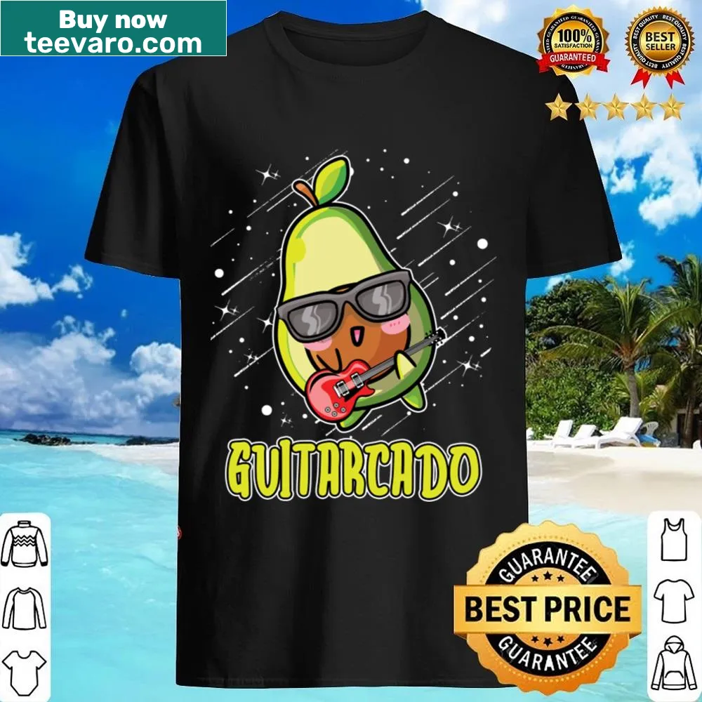 Funny avocado playing an electric guitar graphic shirt